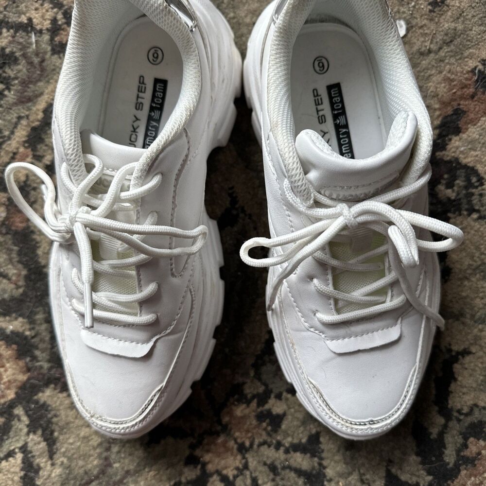 LUCKY STEP Women Platform Fashion Sneakers Chunky Thick Sole Size 6